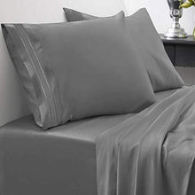 Load image into Gallery viewer, 1800 Thread Count Sheet Set – Soft Egyptian Quality Brushed Microfiber Hypoallergenic Sheets – Luxury Bedding Set with Flat Sheet, Fitted Sheet, 2 Pillow Cases, Queen, Gray
