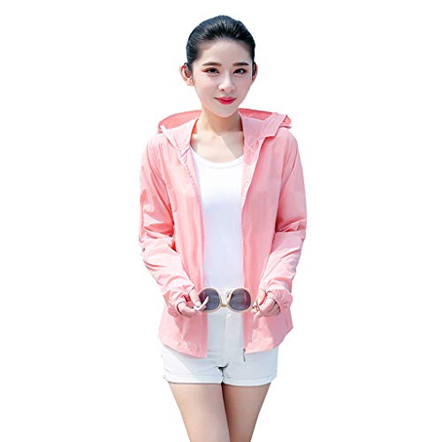 Yuege Unisex Outdoor Anti UV Water-Resistant Quick Dry Thin Skin Windbreaker Hooded Jackets, Summer Lightweight Hooded Jackets Water Resistant Raincoat