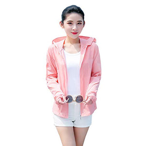 Yuege Unisex Outdoor Anti UV Water-Resistant Quick Dry Thin Skin Windbreaker Hooded Jackets, Summer Lightweight Hooded Jackets Water Resistant Raincoat