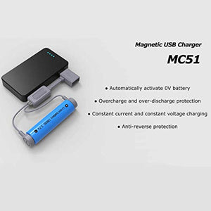 ErYao Magnetic USB Li-ion Battery Charger with Charging/Discharging Power Bank Function Max Current 1000mA, Charger Discharger Standard Discharger for Lithium Battery (Gray)
