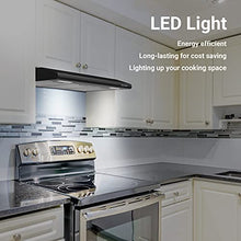 Load image into Gallery viewer, Under Cabinet Range Hood 30 inch with Anti-fingerprint Design, Black Slim Vent Hood with 3 Speed Exhaust Fan, Ducted and Ductless Convertible, CIARRA CAB75918B
