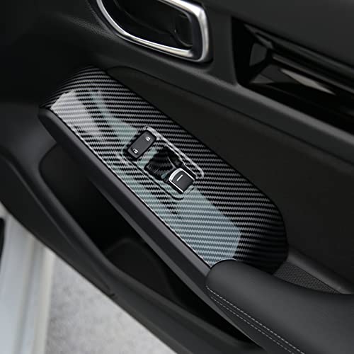 Load image into Gallery viewer, Thenice for 11th Gen Civic Window Control Panel Door Armrest Cover Door Lock Switch Trim for Honda Civic 2022 Sedan Hatchback -Carbon Fiber Grain