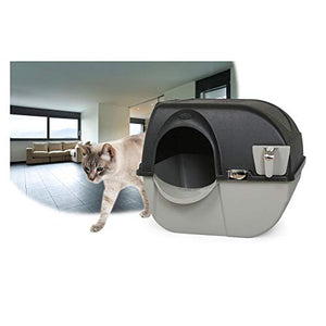 Omega Paw Elite Self Cleaning Roll 'n Clean Litter Box, Midnight Black, Large