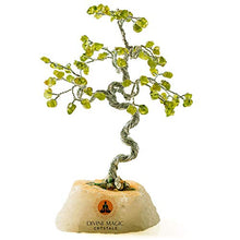 Load image into Gallery viewer, Divine Magic Handmade Natural Crystal Tree Green Peridot Enhance Confidence | Crystal Art Decoration Good Luck Tree Activates Heart and Solar Plexus Chakras - Spiritual Gifts for Women Men

