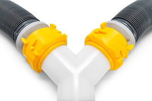 Camco 39666 Deluxe 20' Sewer Hose Kit with Swivel Fittings and Wye Connector - Ready To Use Kit Complete with Sewer Wye and Elbow Fittings, Hoses, and Storage Caps
