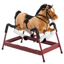 Load image into Gallery viewer, Qaba Durable Kids Plush Spring Style Horse Bouncing Rocker Toy with Realistic Sounds
