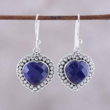 Load image into Gallery viewer, NOVICA Lapis Lazuli .925 Sterling Silver Dangle Earrings, Fervent Love'
