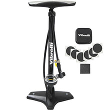 Load image into Gallery viewer, Vibrelli Bike Floor Pump with Gauge - High Pressure 160 PSI - Presta Valve Bike Pump Automatically Switches to Schrader - Bicycle Pump Comes with Glueless Puncture Kit
