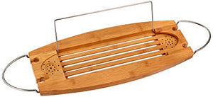 AmazonBasics Deluxe Bamboo Bathtub Caddy Tray