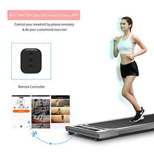 Load image into Gallery viewer, RHYTHM FUN Treadmill Under Desk Treadmill Potable Walking Pad Folding Treadmill with Wide Tread Belt Slim Mini Quiet Motorized Running Treadmill with Smart Remote and Workout App for Home and Office
