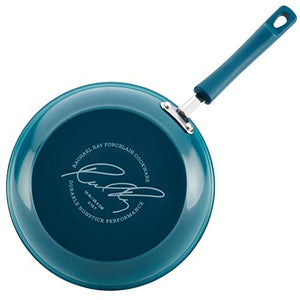 Rachael Ray Brights Nonstick Frying Pan Set / Fry Pan Set / Skillet Set - 9.25 and 11 inch, Blue