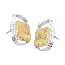 Load image into Gallery viewer, Silpada 'Golden Sands' Stud Earrings in Sterling Silver &amp; 14K Gold Plate
