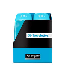 Load image into Gallery viewer, Neutrogena HydroBoost Facial Cleansing &amp; Makeup Remover Wipes with Hyaluronic Acid, Hydrating Pre-Moistened Face Towelettes to Cleanse &amp; Remove Dirt, Makeup &amp; Impurities, Twin Pack, 25 ct
