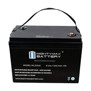 Mighty Max Battery 6V 200AH SLA Battery Replaces Camper Golf Cart RV Boat Solar Wind Brand Product