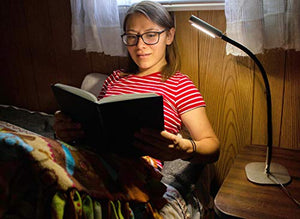 acegoo Bedside Reading Light Dimmable LED Desk Lamp with Bendable Neck Rotatable Light Source, Portable Minimalist Task Table Light for Kids/Bedrooms/Office/Dorm/Computers, Lamp Head Touch Control