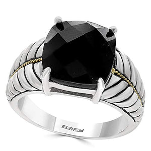 Effy 925 Sterling Silver & 18K Yellow Gold Onyx Ring, 5.15 TCW IRL0J621XX