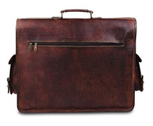 Load image into Gallery viewer, Vintage Leather Laptop Bags for Men Full Grain Large Leather Messenger bag for men 18 inches with rustic look Best leather briefcase by Hulsh
