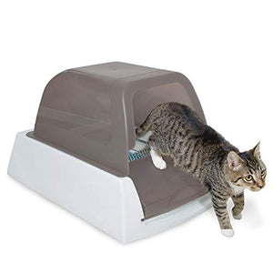 PetSafe ScoopFree Ultra Self-Cleaning Cat Litter Box – Automatic with Disposable Tray – Taupe Covered