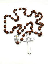 Load image into Gallery viewer, Medjugorje Rosary - Apparition Hill Soil, Wooden Beads St Benedict Catholic Rosary Necklace, Baptism Rosary Favors
