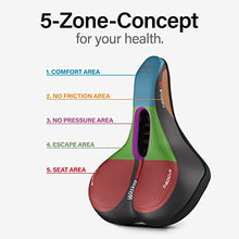 Load image into Gallery viewer, Wittkop Bicycle Saddle [for City Bikes] – Comfortable Saddle for Men and Women with Integrated 5-Zone-Concept and Memory Foam - Waterproof Bike Seat with Airflow System, incl. User Manual
