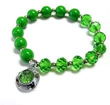 Load image into Gallery viewer, Woman Bracelet/ Crystal Spinner Lucky Charm/ Birthstone Color/ August-Peridot
