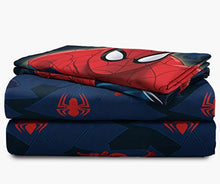 Load image into Gallery viewer, Jay Franco Spiderman Saving The Day 4 Piece Full Sheet Set (Offical Marvel Product), Blue
