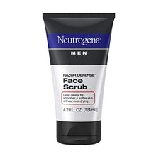 Load image into Gallery viewer, Neutrogena Men Exfoliating Razor Defense Daily Shave Face Scrub, Conditioning Facial Cleanser for Smoother Skin &amp; Less Razor Irritation, Dye-Free, 4.2 fl. oz (Pack of 3)
