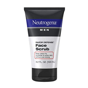 Neutrogena Men Exfoliating Razor Defense Daily Shave Face Scrub, Conditioning Facial Cleanser for Smoother Skin & Less Razor Irritation, Dye-Free, 4.2 fl. oz (Pack of 3)