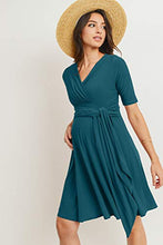 Load image into Gallery viewer, HELLO MIZ Women&#39;s Maternity Short Sleeve Casual Dress with tie for Baby Shower (Teal Solid,XL), X-Large
