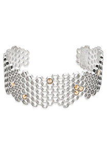 Mignon Faget HIVE Narrow Jeweled Sterling Silver Cuff with Honey Crystal