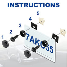 Load image into Gallery viewer, License Plate Screws - Black, 8 Pcs Stainless Steel Fastener Kit, for Securing License Plates Frames or Covers on Cars, Trucks, SUVs (Black)
