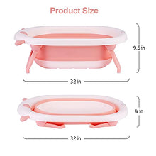Load image into Gallery viewer, Lovin&amp;Hugin Baby Foldable Bathtub, Collapsible Baby Bathtub Newborn to Toddler with Ridge Protection pad, Baby Temperature Bathtub for Babies Girls, Pink
