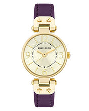 Load image into Gallery viewer, Anne Klein Women's Japanese Quartz Dress Watch with Leather Strap, Purple, 12 (Model: 10/9442CHPR)
