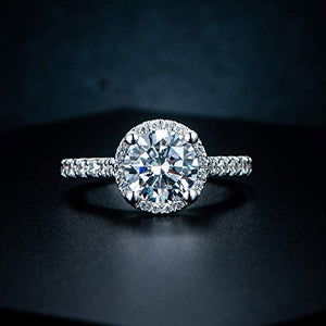 HAFEEZ CENTER 2ct Round Brilliant Cut Petite Micro Pave Floating Halo Simulated Diamond CZ Engagement Ring (9)