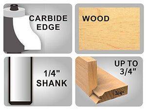 KOWOOD Router bit, 3/4” Cutting Height, 45 Degree Lock Miter Router Bit 1/4 Inch Shank…
