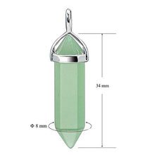 Load image into Gallery viewer, BEADNOVA Green Aventurine Necklace Gemstone Crystal Necklace for Women Healing Stone pendant Jewelry for Men Pendulum Divination Green Crystal Hexagonal pendant (18 Inches Stainless Steel Chain)
