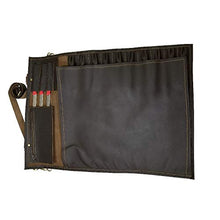 Load image into Gallery viewer, chef knife bag |Travel-Friendly Chef Knife Wrap Bag | Genuine Leather Knife Roll | Storage Bag Handles Carry Case Kitchen | travel bag knives holder | for professional Chefs | KB005 (Dark Brown)
