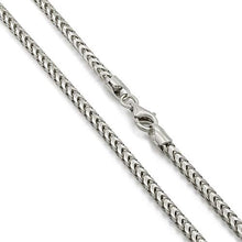 Load image into Gallery viewer, 14K White Gold 2.5mm Solid Franco Chain, FREE Microfiber Cloth, Square Box Link Necklace, Giorgio Bergamo (24)
