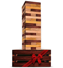 Load image into Gallery viewer, SWOOC Games - Reclaimed Giant Tower Game | 60 Large Blocks | Storage Crate / Outdoor Game Table | Starts Over 2.5ft Big | Max Height of 5ft | Genuine Jumbo Toppling Yard Games | Jumbo Backyard Set
