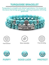 Load image into Gallery viewer, Turquoise Bracelet, Handmade Beaded 8MM Healing Crystal Beads,Adjustable Stretch Bracelet,Protection Bracelet,Turquoise Jewelry Bring Good Luck, Prosperity and Happiness, Men's and Women's Gifts
