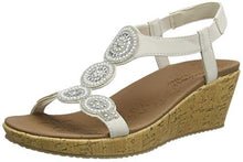 Load image into Gallery viewer, Skechers Women's Beverlee-Date Glam Sandal Wedge, White, 6
