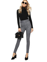 Load image into Gallery viewer, SweatyRocks Women's Casual Skinny Leggings Stretchy High Waisted Work Pants Elastic Waisted Plaid Small
