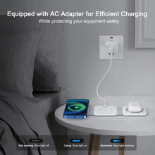 Load image into Gallery viewer, UCOMX Nano 3 in 1 Wireless Charger,Magnetic Foldable 3 in 1 Charging Station,Fast Wireless Charging Pad,Compatible with iPhone 14/Pro/Max/Plus/13/12 Series,AirPods 3/2/Pro,iWatch(Adapter Included)
