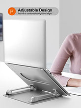Load image into Gallery viewer, Adjustable Laptop Stand For Desk, Ergonomic Portable Computer Stand Aluminum Laptop Holder with Heat-Vent to Elevate Laptop, MacBook, Air, Pro, Dell XPS, Samsung, 11-17&quot; All Laptop Stand Holder
