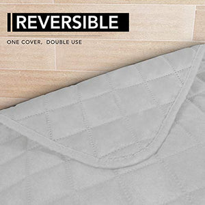 Easy-Going Sofa Slipcover L Shape Sectional Couch Cover 42 x 52 inches Rectangular Chaise Lounge Cover Reversible Sofa Cover Furniture Protector for Pets Kids Children Dog Cat(Light Gray/Light Gray)