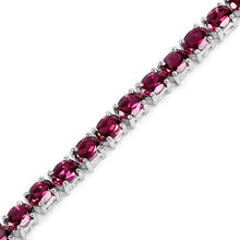 Load image into Gallery viewer, Huang and Co. 8.88 Carat Genuine Rhodolite Solid .925 Sterling Silver Tennis Bracelet

