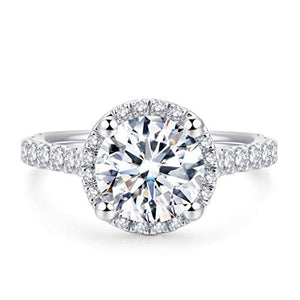HAFEEZ CENTER 2ct Round Brilliant Cut Petite Micro Pave Floating Halo Simulated Diamond CZ Engagement Ring (9)
