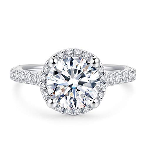 HAFEEZ CENTER 2ct Round Brilliant Cut Petite Micro Pave Floating Halo Simulated Diamond CZ Engagement Ring (9)