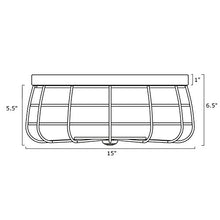 Load image into Gallery viewer, Kira Home Gage 15" Industrial 3-Light Cage Flush Mount Ceiling Light, Textured Black Finish
