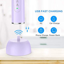 Load image into Gallery viewer, Sonic Electric Toothbrush, Travel Rechargeable Toothbrush for Adults Kids with 5 Modes and 3 Intensity Levels, Waterproof, USB Fast Charging, Smart Timer &amp; Travel Case Included-Purple

